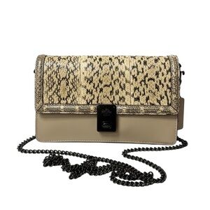 Coach Hutton Clutch Crossbody in Snakeskin and Leather